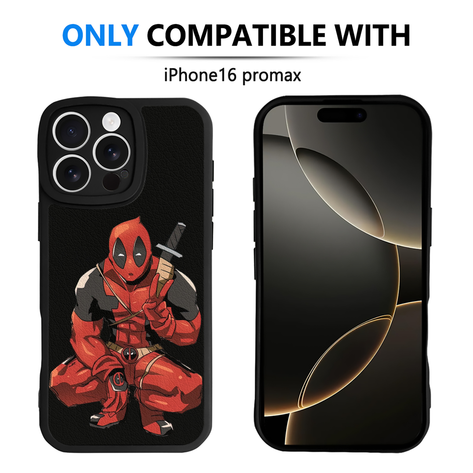 （画像用） Deadpool デッドプール 【iPhone 16シリーズ対応】シリコンスマホケース（レザー調） 材質：シリコン